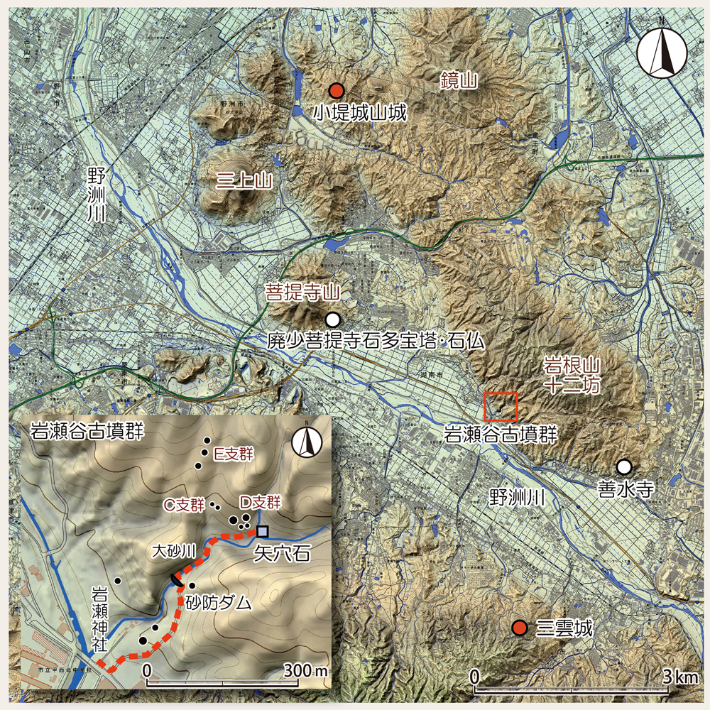 岩瀬谷周辺地形図