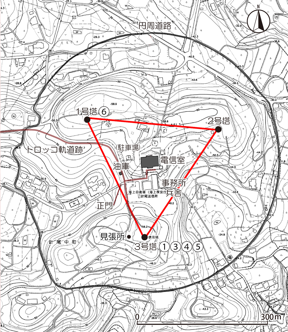 針尾送信所全体図