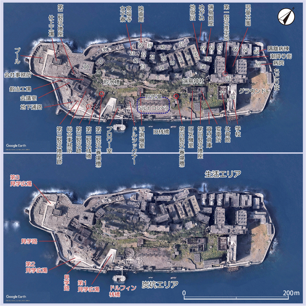 端島施設配置図