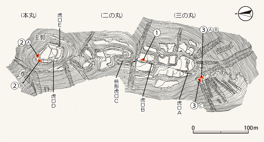 上平寺城全体図