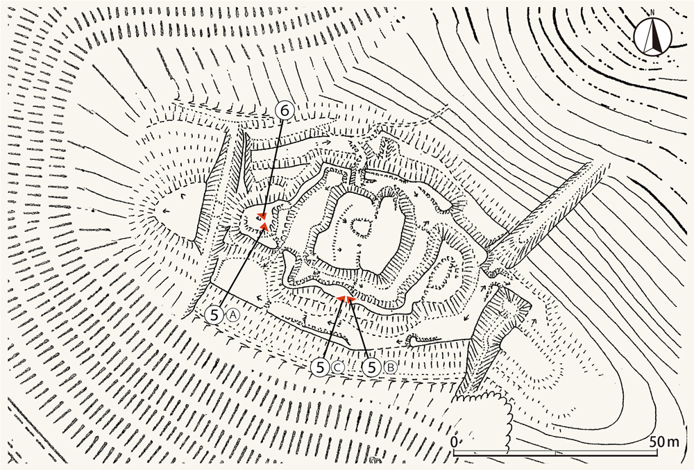 丁野山城図