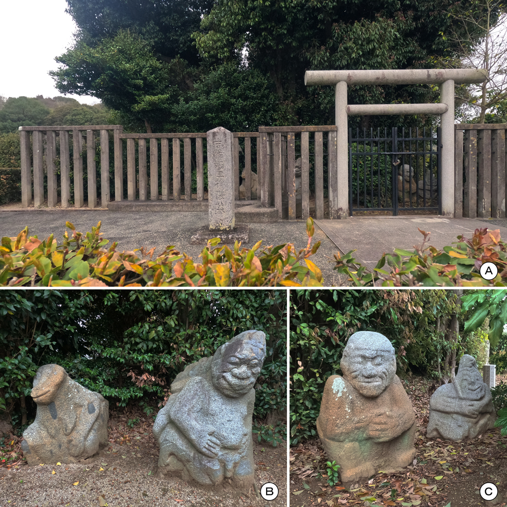 平田の猿石現地