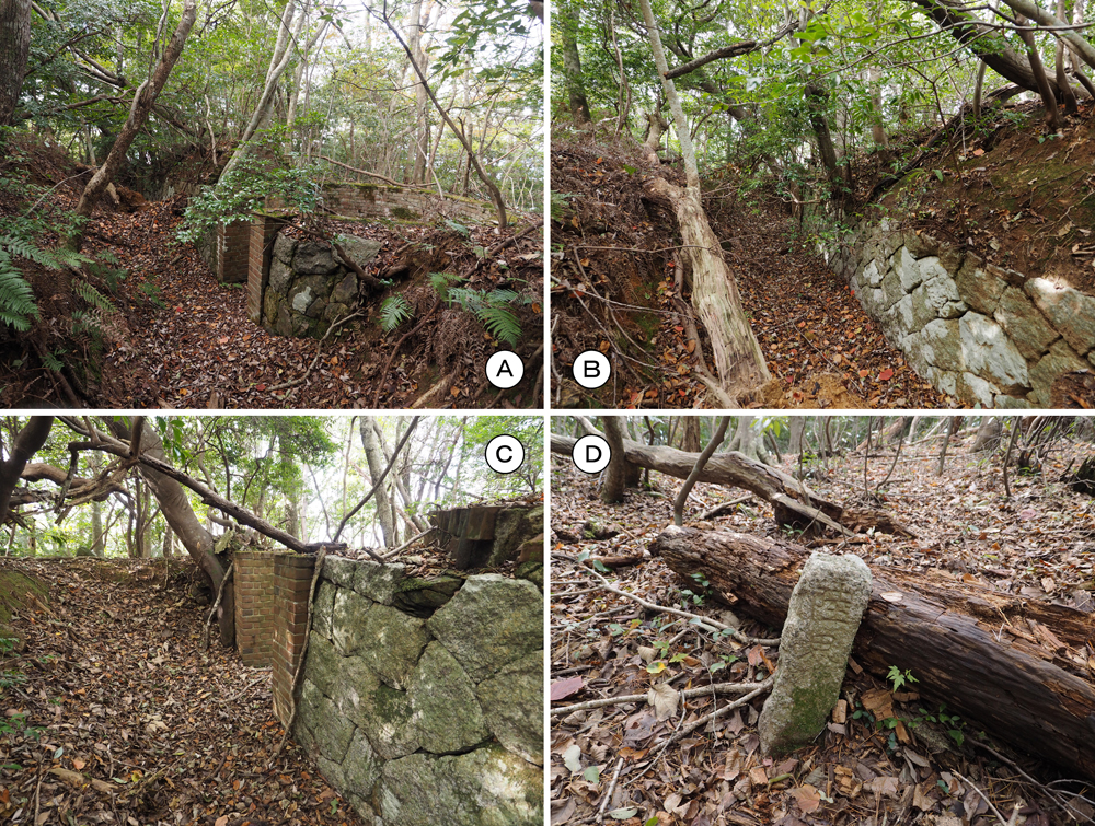 金岬砲台南方高地観測所塹壕状通路