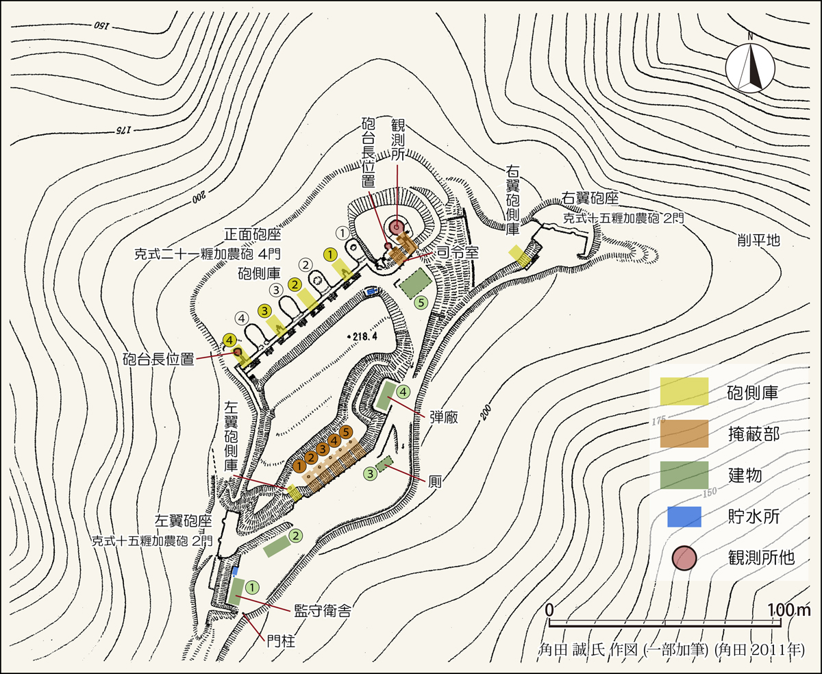 金岬砲台全体図