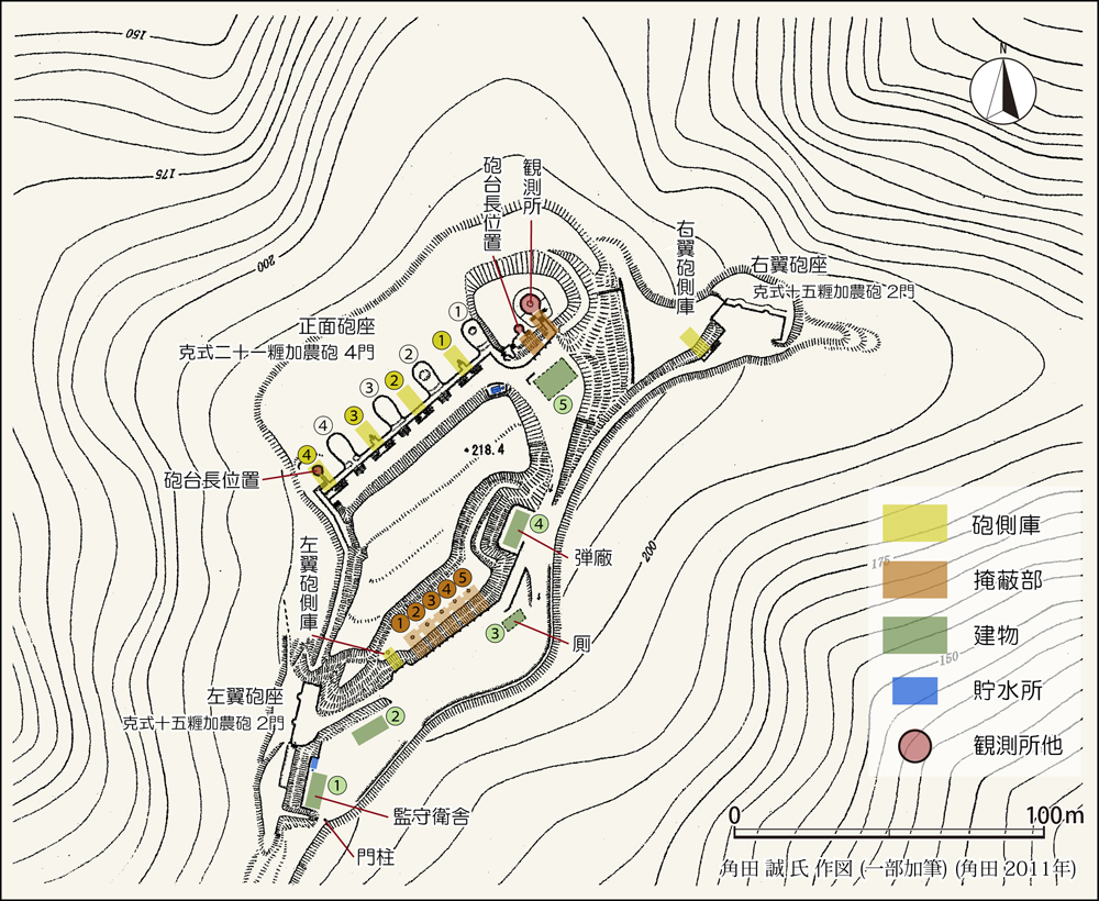 金岬砲台全体図