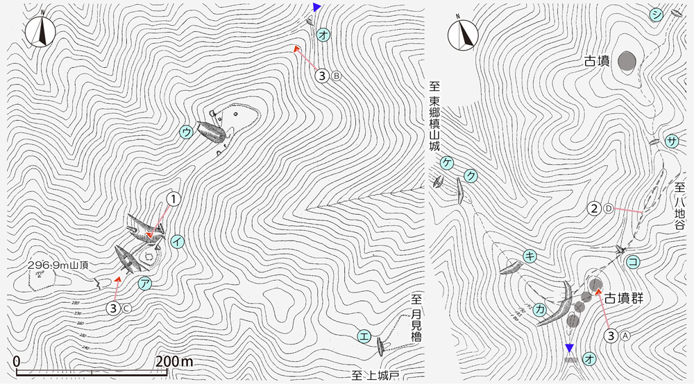 御立山砦遺構図