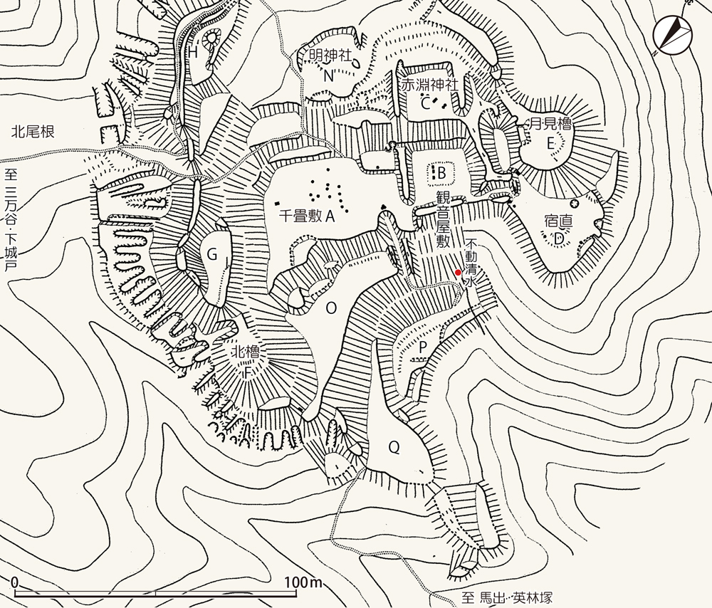一乗谷城「居住区」縄張り図