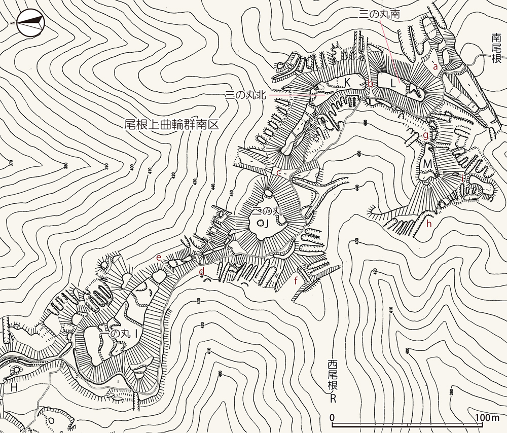 一乗谷城尾根上曲輪群南区