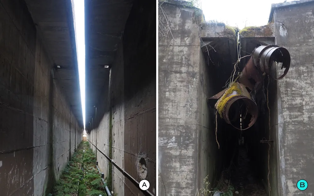 第三海軍火薬廠空水谷西区 空水炸薬成形工場中央棟間