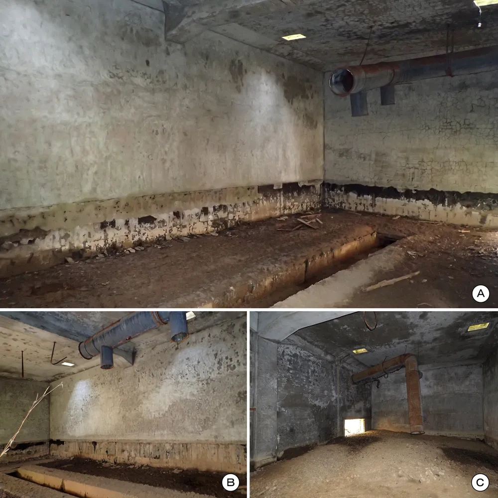 乾燥場谷3区 乾燥爆薬置場内部