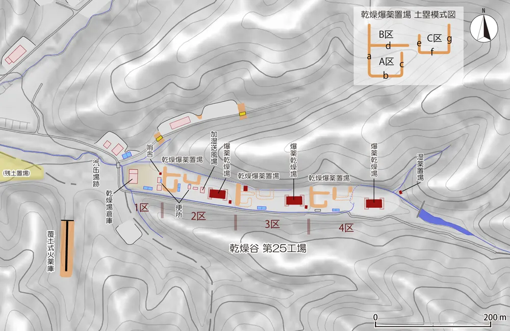 第三海軍火薬廠朝来工場第二製造部乾燥谷
