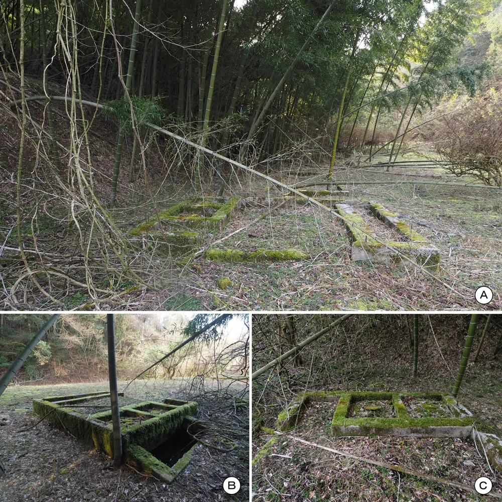 乾燥谷2区 乾燥爆薬置場土塁f前便所