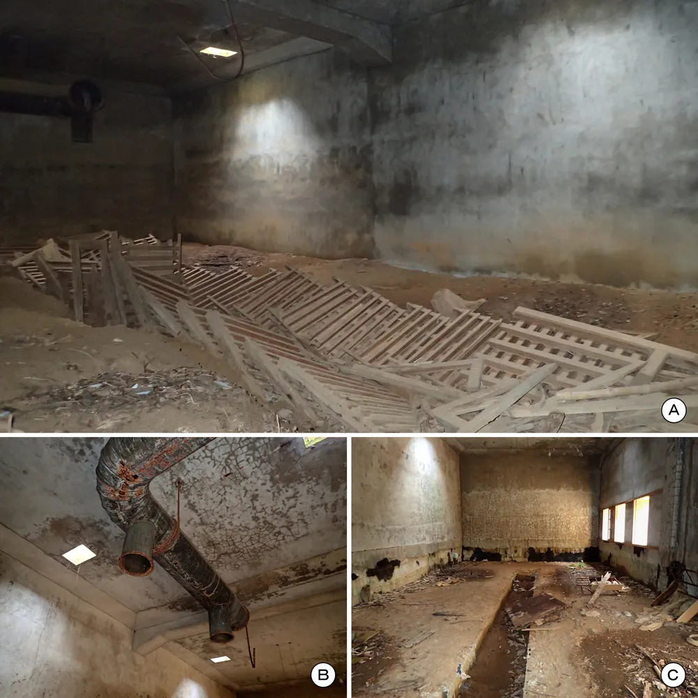 乾燥谷4区 爆薬乾燥場内部