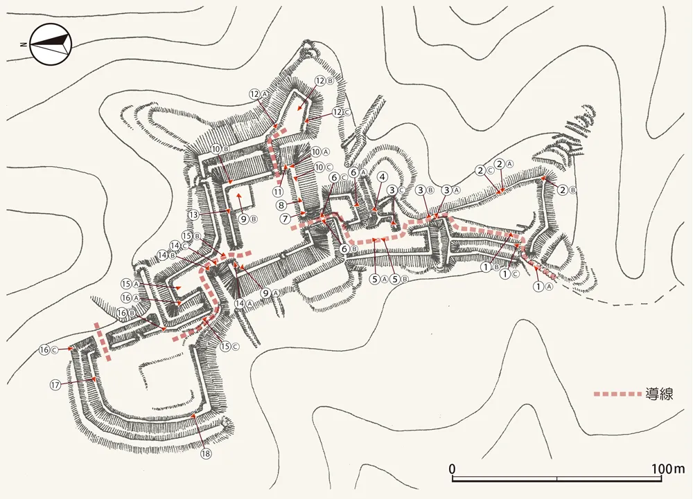 玄蕃尾城撮影位置図