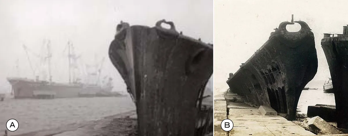 軍鑑防波堤上部解体前