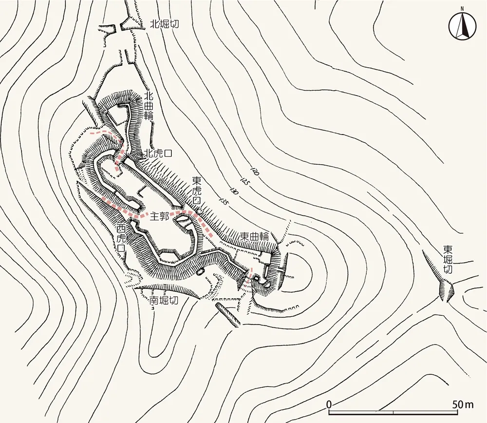 中山の付城縄張り図