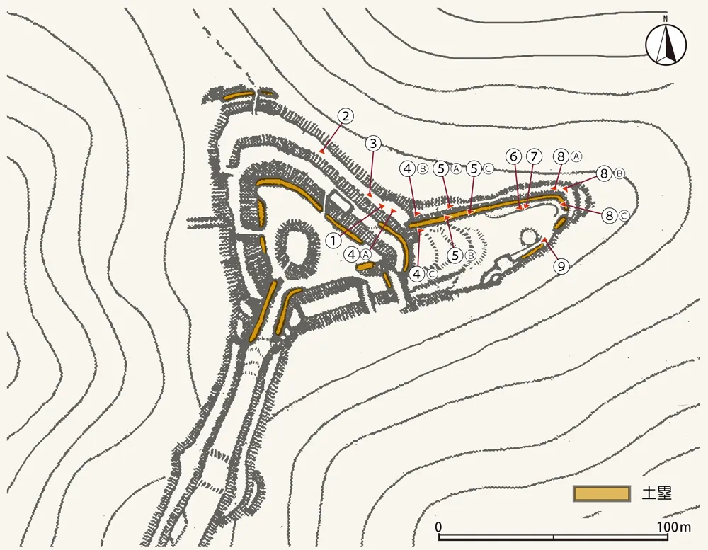伝木下秀吉陣跡撮影位置図