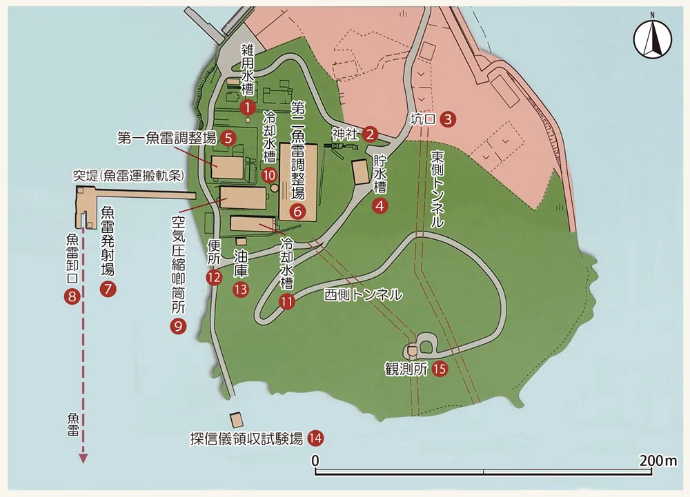 川棚試験場施設配置図
