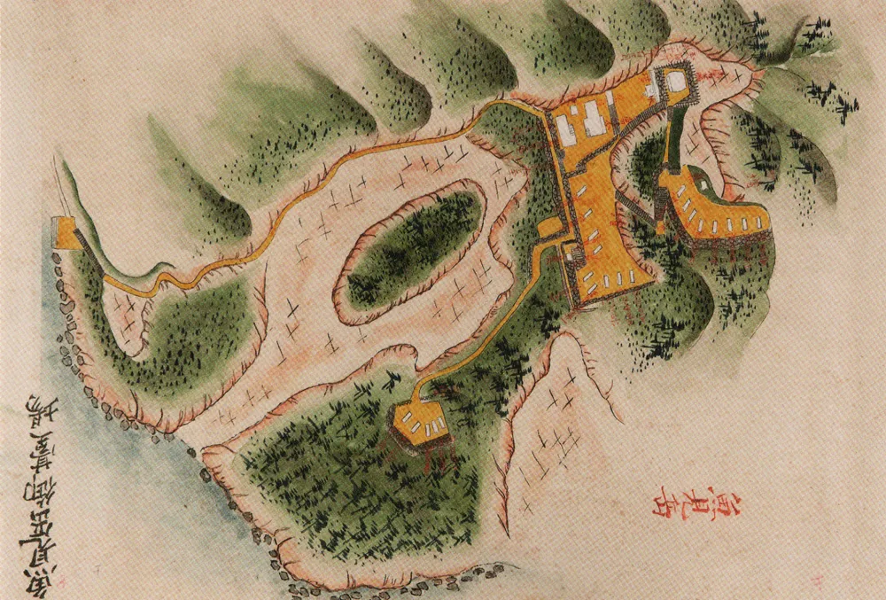 魚見岳台場御台場図