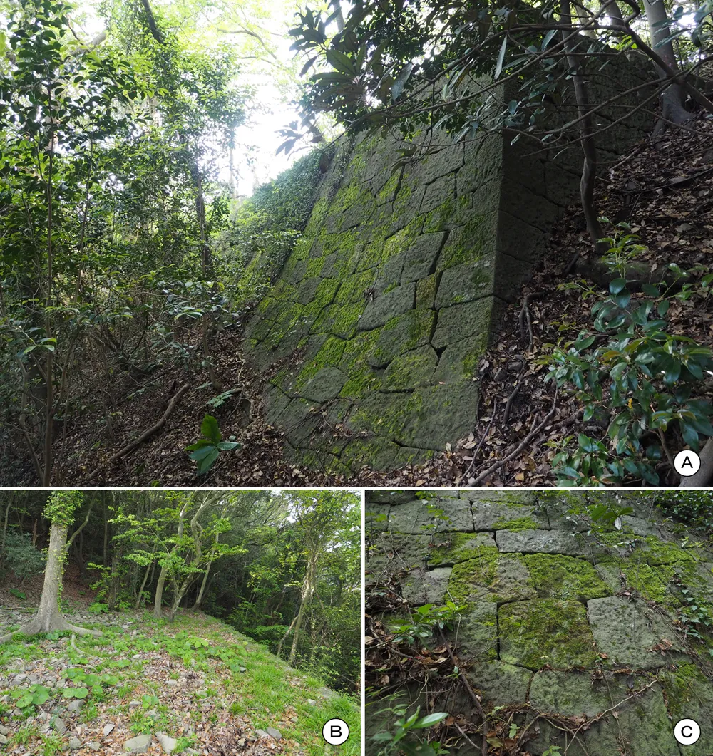 魚見岳台場 三ノ増台場西辺部石垣