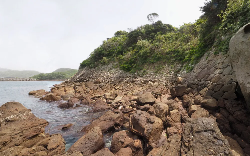 四郎ヶ島台場 四郎ヶ島地区北西側石垣(石垣A)