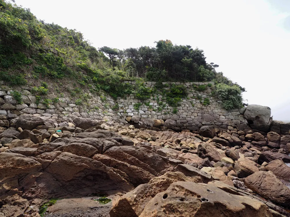 四郎ヶ島台場 四郎ヶ島地区北西側石垣(石垣A)西面
