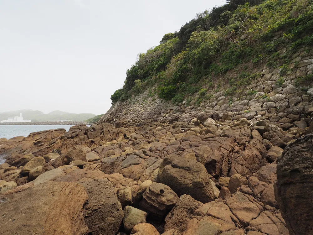 四郎ヶ島台場 四郎ヶ島地区北西側石垣(石垣A)中央面