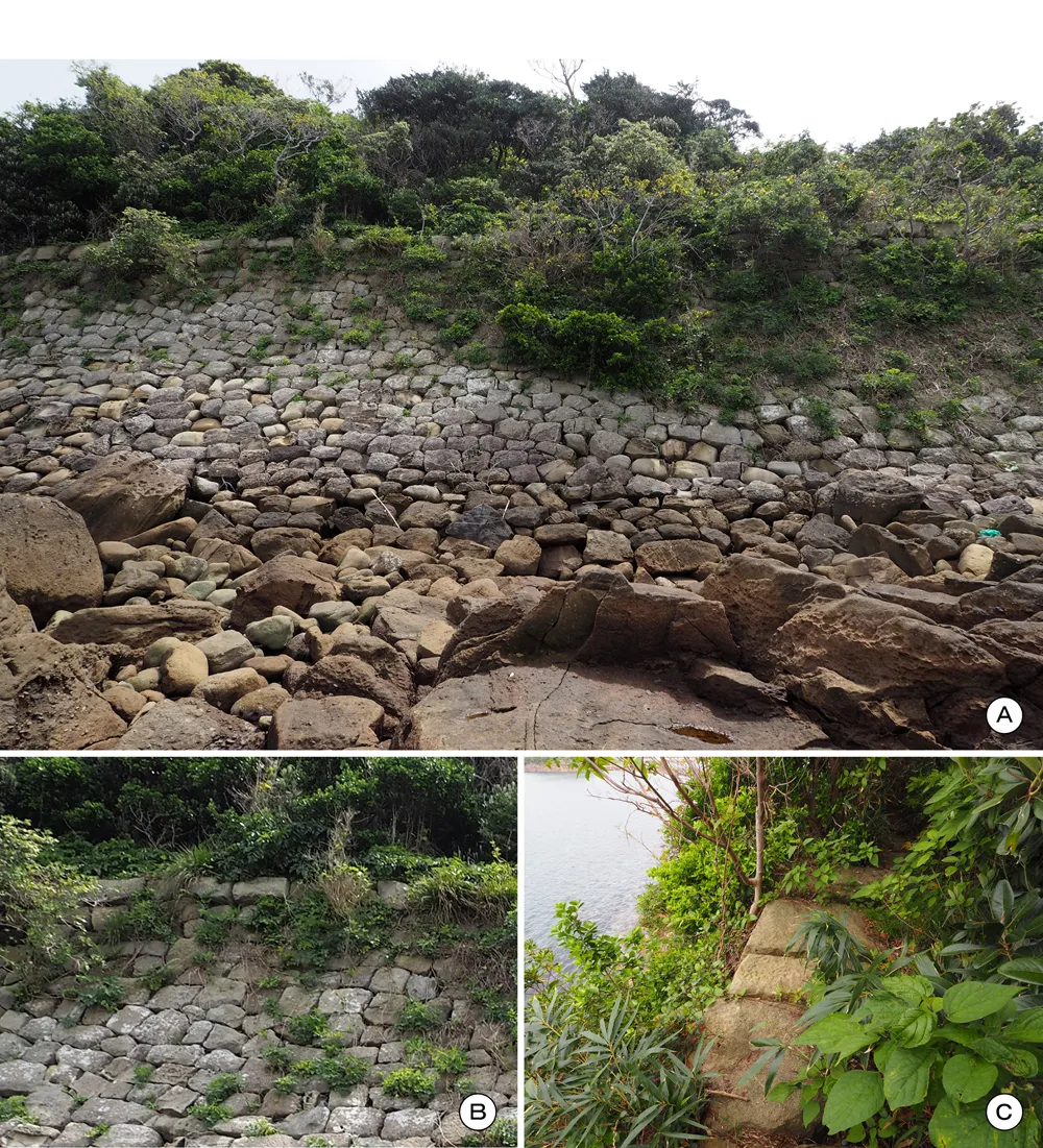 四郎ヶ島台場 四郎ヶ島地区北西側石垣(石垣A)中央面