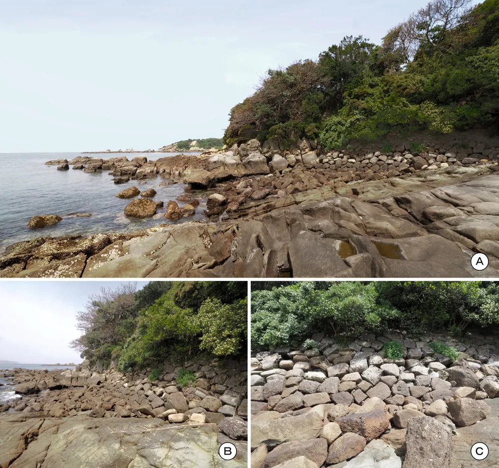 四郎ヶ島台場 四郎ヶ島地区南西側石垣(石垣C)
