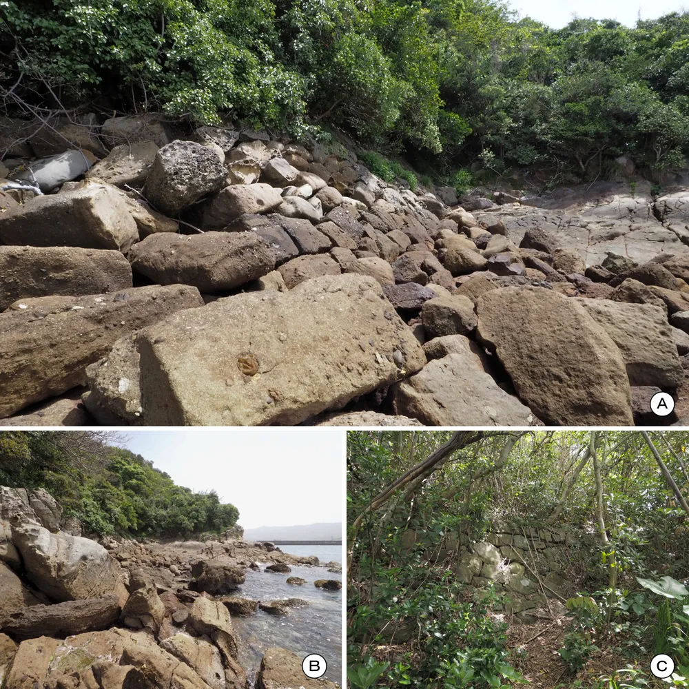 四郎ヶ島台場 四郎ヶ島地区南西側石垣(石垣C･D)