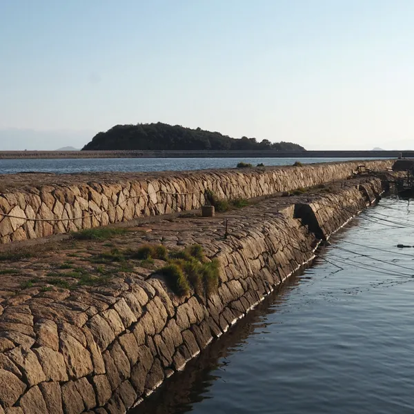 江戸時代の波止(巻石防波堤)