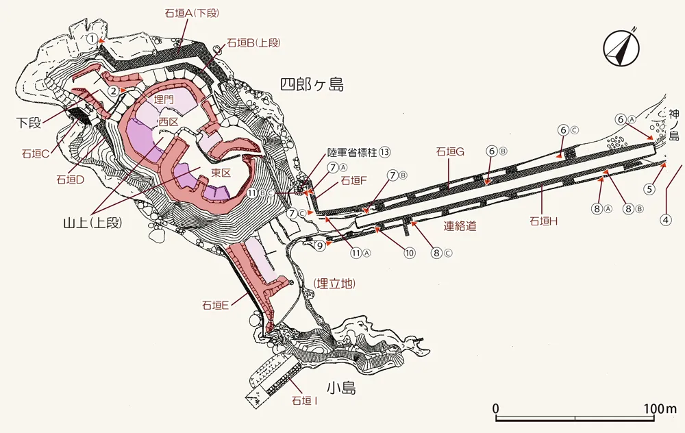 四郎ヶ島台場 撮影位置図