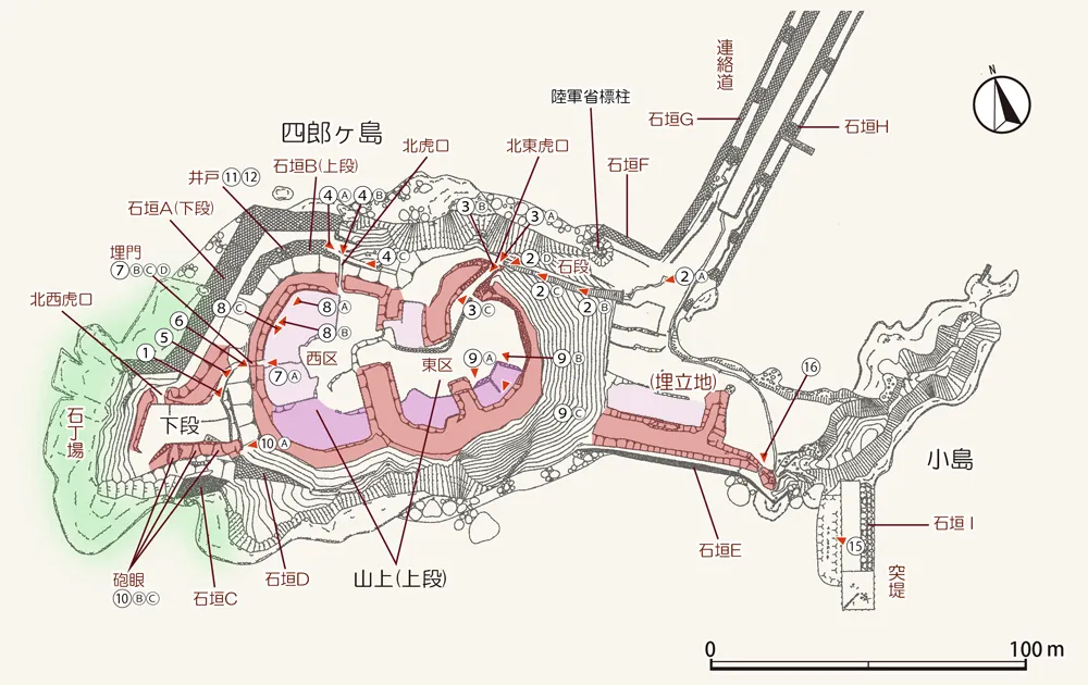 四郎ヶ島台場 撮影位置図