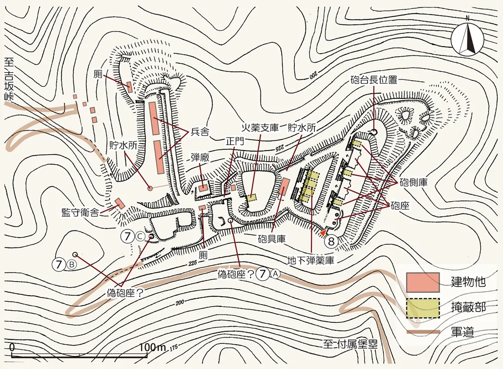 吉坂本堡塁 全体図